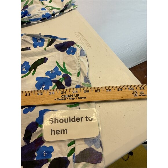 Christian Wijnants Antwerp top Size 38 Poplin Blue floral oversize preppy US M/L - Picture 8 of 9